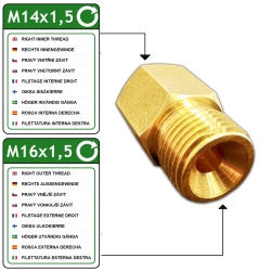 Adapter Reduziernippel GW M14x1,5 -> GZ M16x1,5 Vogelmann