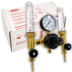 PERUN AR/CO₂-Gasdruckminderer mit zwei Rotametern Typ RBNa/Nd-2,5Rx2