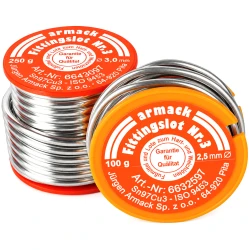 Weichlot Sn97Cu3 2,5 mm 100 g zum Weichlöten von Kupfer